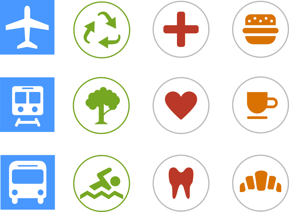 Icons of points of interest